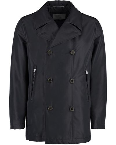 Canali Padded Double-breast Peacoat - Black