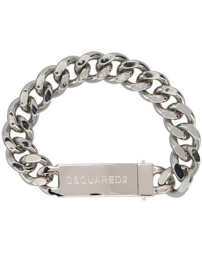 DSquared² Logo Plaque Bracelet - Metallic