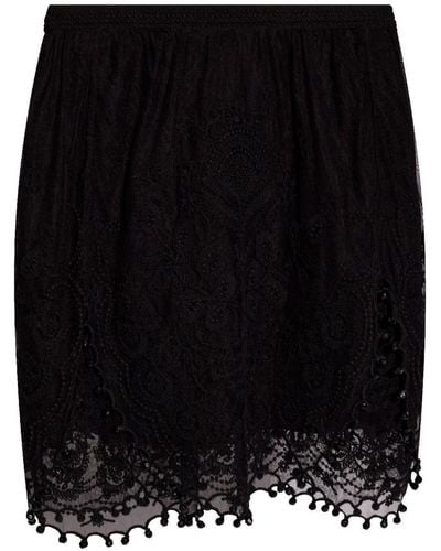 Isabel Marant Vinyl Lace Mini Skirt - Black