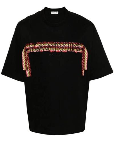 Lanvin Curb Lace-detailed Cotton T-shirt - Black