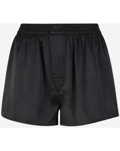 Alexander Wang Satin Cotton Bermuda Shorts - Black