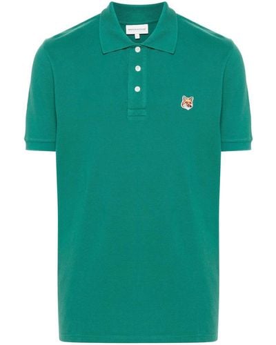 Maison Kitsuné Fox Head Cotton Polo Shirt - Green