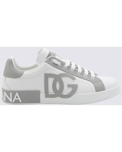Dolce & Gabbana And Leather Sneakers - Metallic