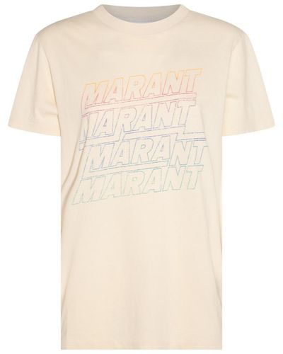 Isabel Marant Ecru Cotton T-Shirt - Natural