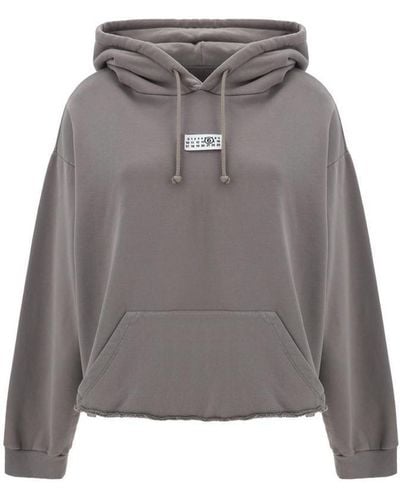 MM6 by Maison Martin Margiela Hoodie With Numeric Logo - Gray
