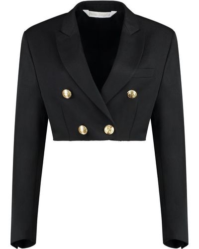 Palm Angels Double-Breasted Wool Blazer - Black