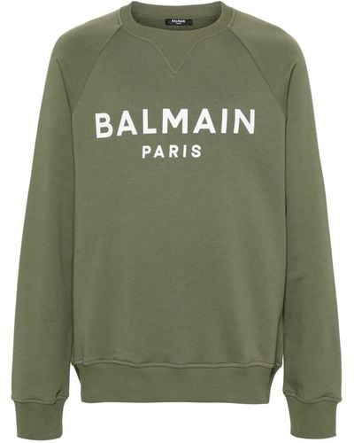 Balmain Felpa Con Logo Paris - Green