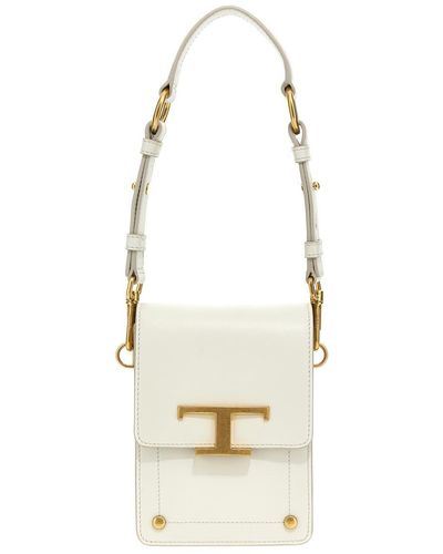 Tod's 'T Timeless' Smartphone Crossbody Bag - White