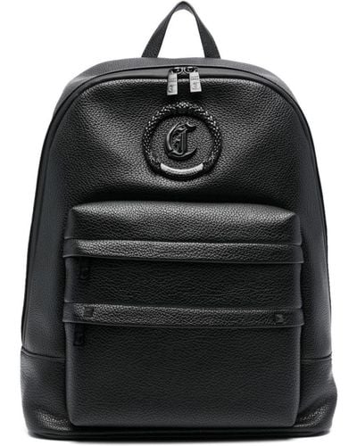 Just Cavalli Appliqué-logo Mesh-panel Backpack - Black