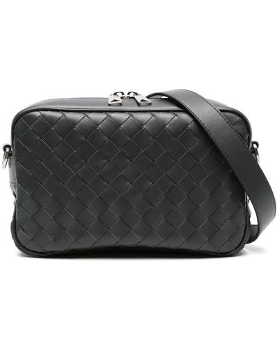 Bottega Veneta Intrecciato Medium Messenger Bag - Men's - Calf Leather - Black