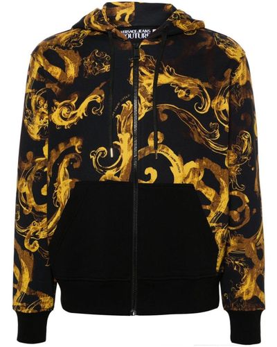 Versace Watercolour Couture Hooded Jacket - Black