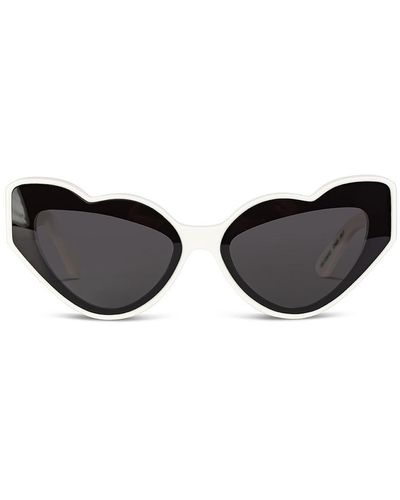 Fiorucci Heart-Shaped Acetate Sunglasses - Black