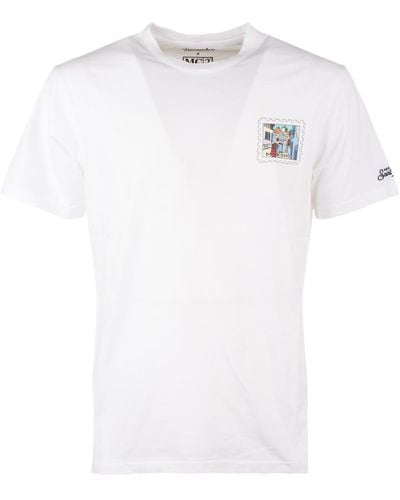 Saint Barth T-Shirt With Postcard Print Of Mykonos - White