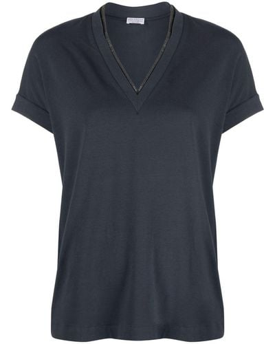 NEXT Short Sleeve Scoop Neck T-Shirt Charcoal Grey Embellished Women