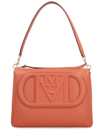 MCM Travia Mode Leather Crossbody Bag - Red