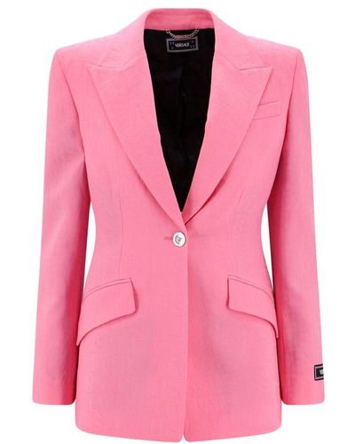 Versace ' Allover' Single Breasted Jacket - Pink