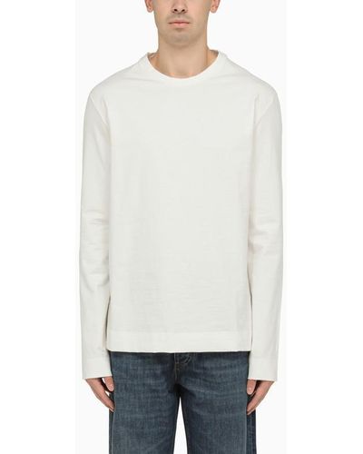 Jil Sander Cotton Crew Neck Sweater - White
