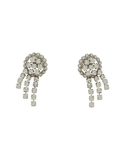 Alessandra Rich Crystal Cascade Earrings - Metallic