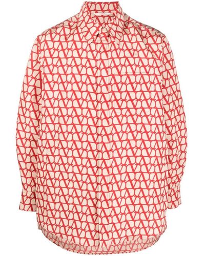 Valentino Toile Iconographe Silk Shirt - Red