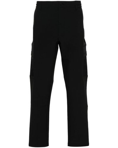 Calvin Klein Crinkled-effect Tapered-leg Cargo Pants - Black