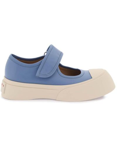 Marni Pablo Mary Jane Nappa Leather Trainers - Blue