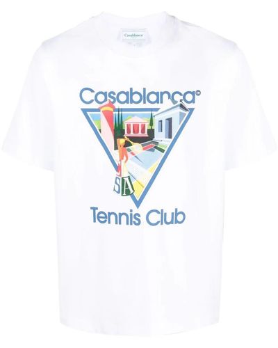 CASABLANCA Tennis Club Icon Printed T-shirt White