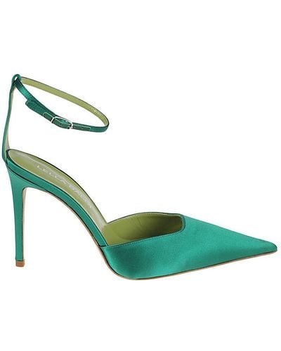 Lella Baldi Satin Pumps - Green