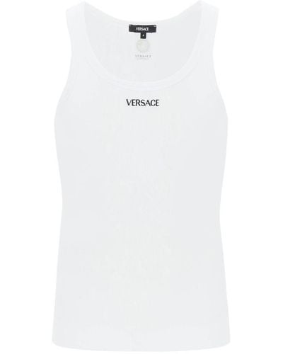 Versace "Intimate Tank Top With Embroidered - White
