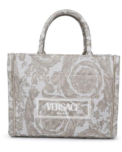 Versace Two-Tone Fabric Bag - Gray