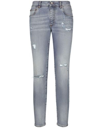 Dolce & Gabbana Slim Jeans With Patch - Blue