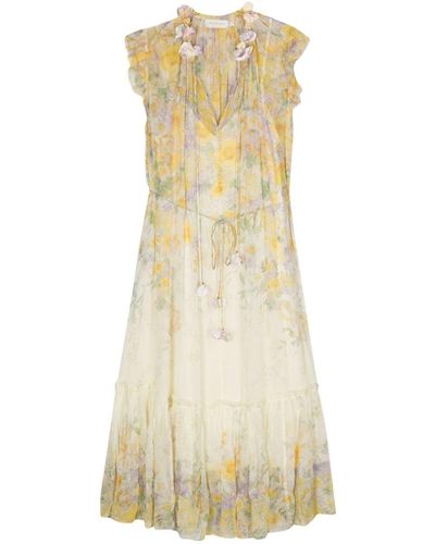 Zimmermann Harmony Flared Dress With Citrus Garden Print - Yellow