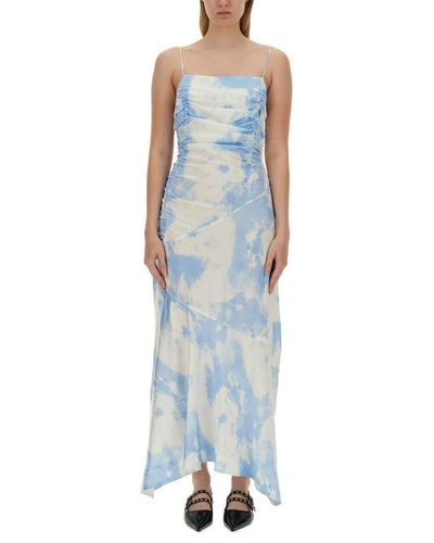 Ganni Dress With Print - Blue
