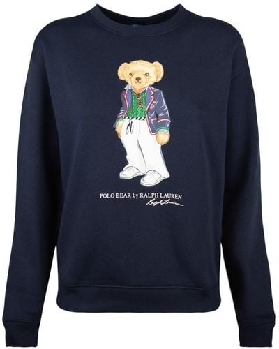 Ralph Lauren Sweatshirt Polo Bear Navy Blue Cruise