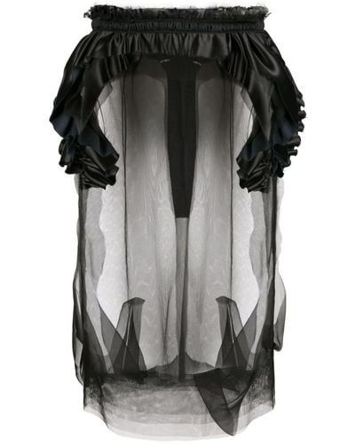 Maison Margiela Mison Margiela Silk Chiffon Sheer Skirt - Black