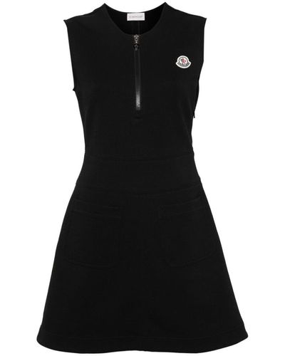 Moncler Logo-patch Jersey Mini Dress - Black