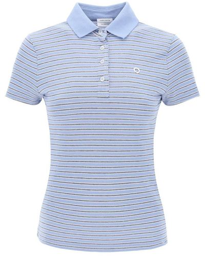 Saks Potts Venus Striped Polo Shirt - Blue