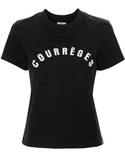 Courreges Ac Straight Cotton T-Shirt - Black