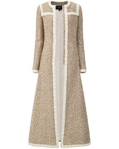 Giambattista Valli Braided-trim Tweed Coat - Natural