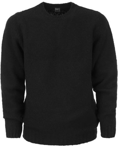 Fedeli Wool And Cashmere Crew-neck Jumper - Black