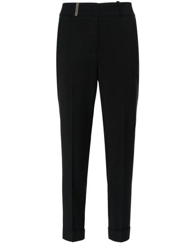 Peserico Pressed-crease Tailored Trousers - Black