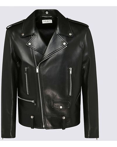 Saint Laurent Classic Motorcycle Leather Jacket - Black