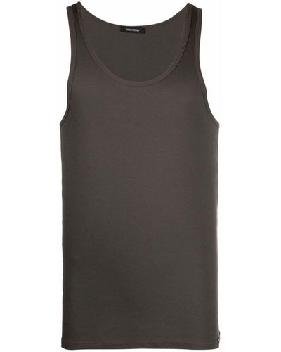 Tom Ford Black Semi-sheer Tank Top for Men