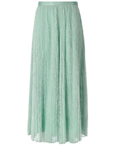Twin Set Lace Pleated Skirt - Green