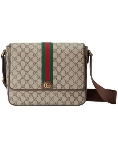 Gucci Medium Ophidia Shoulder Bags - Brown