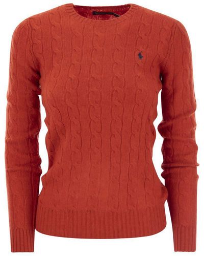 Polo Ralph Lauren Wool And Cashmere Cable-knit Sweater - Red
