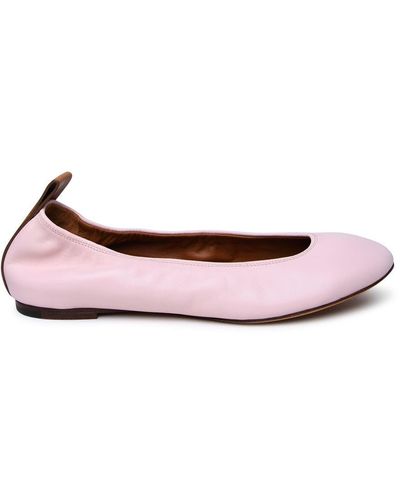 Lanvin Pink Leather Ballet Flats