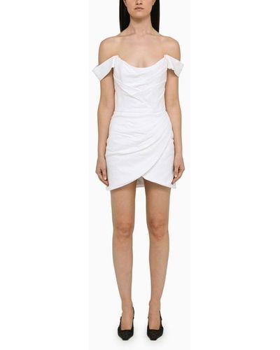 Costarellos Leanna Ecru Short Dress - White