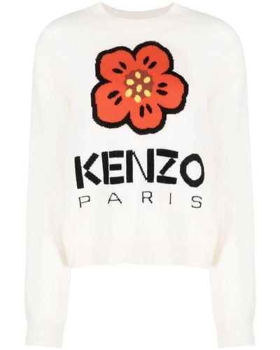 KENZO Boke Flower-jacquard Jumper - White