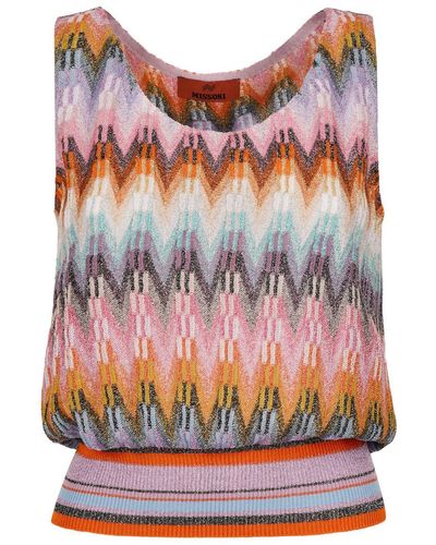 Missoni Zig-zag Top With Lurex Clothing - Red