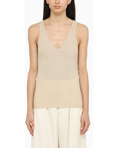 By Malene Birger Rory Ribbed Top - Natural